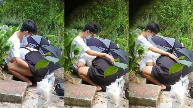 Chinese couple caught having oral sex in the public